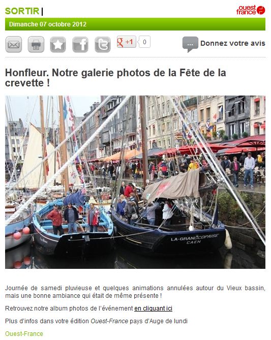 ouest france fete crevette honfleur 2012 10 07