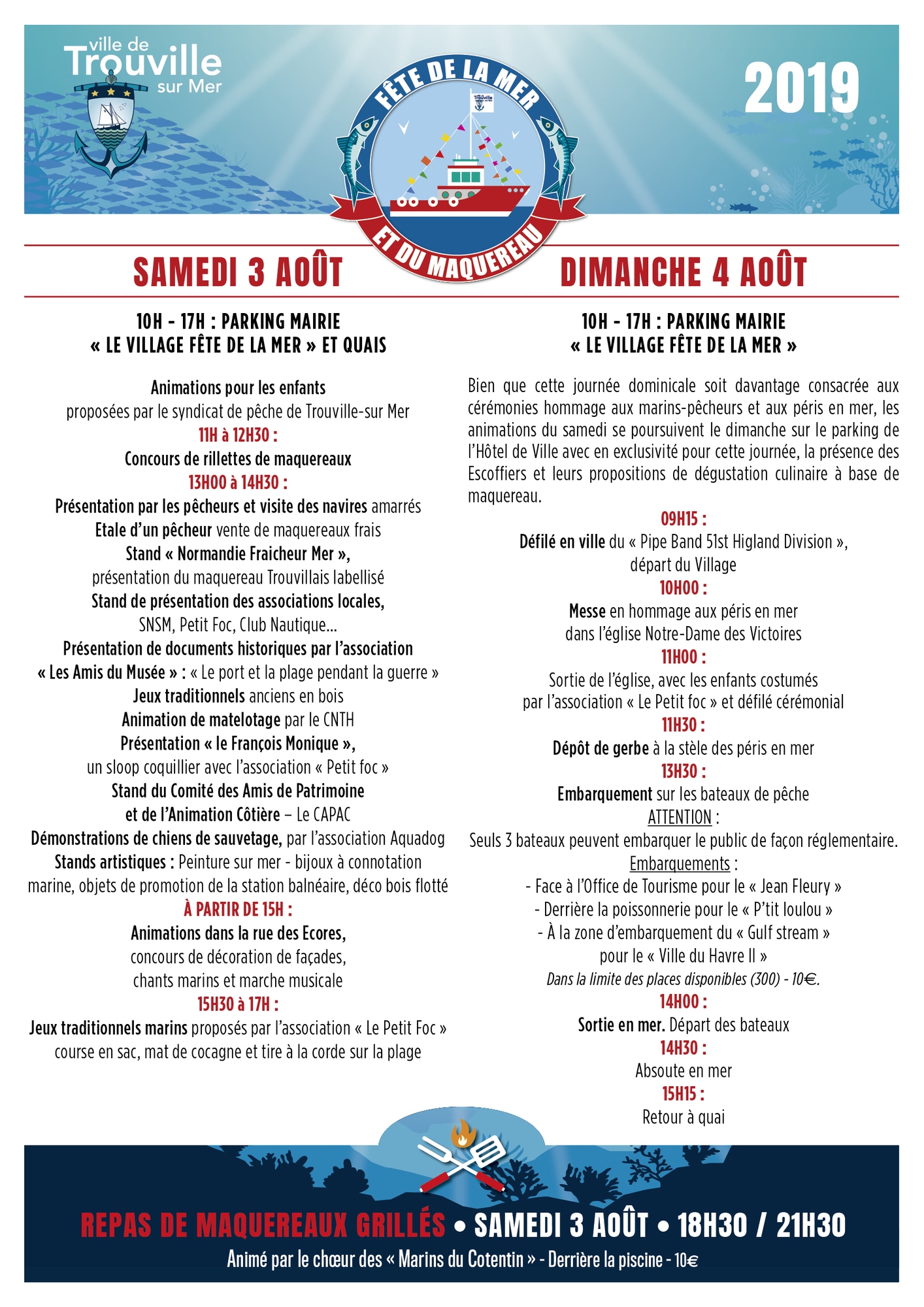 Programme Fête de la mer et du maquereau à Trouville